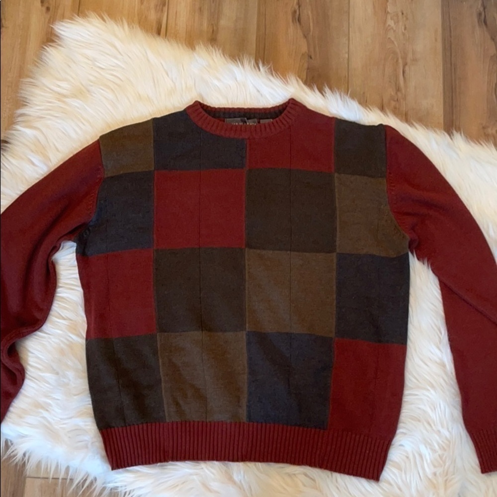 EUC Oscar De La Renta color block sweater​​​​​​​​​​​​​​​